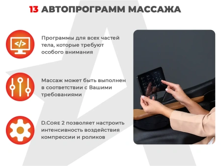 Ультра премиум массажное кресло D_Core 2 Черный